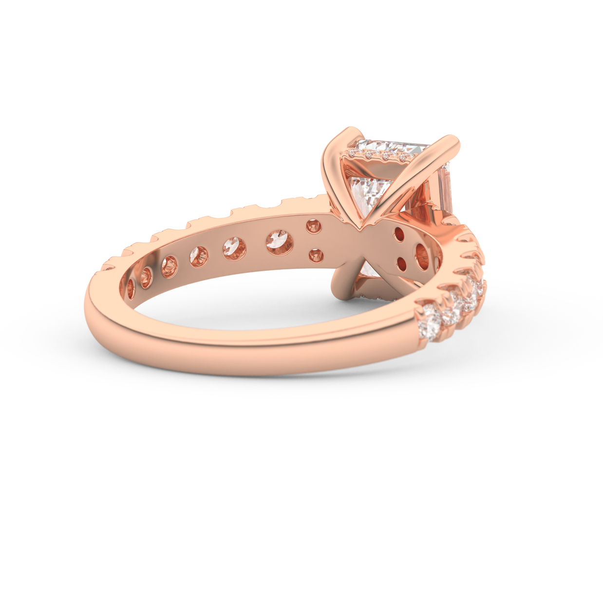 Rose gold - Central diamond 2.0 ct - view 4