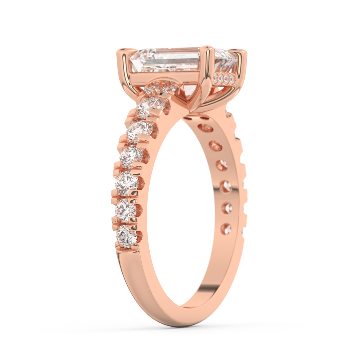 Rose gold - Central diamond 2.0 ct - view 5
