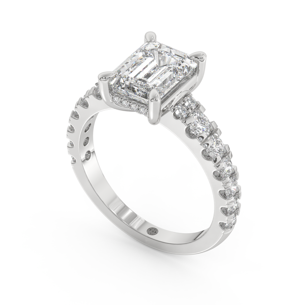 White gold - Central diamond 2.0 ct - view 1