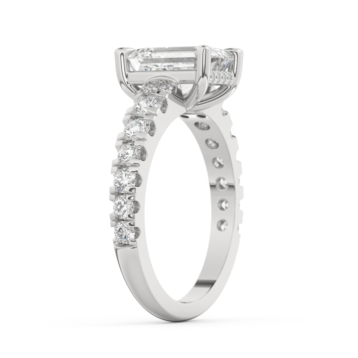 White gold - Central diamond 2.0 ct - view 5