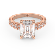 Rose gold - Central diamond 3.0 ct - view 2
