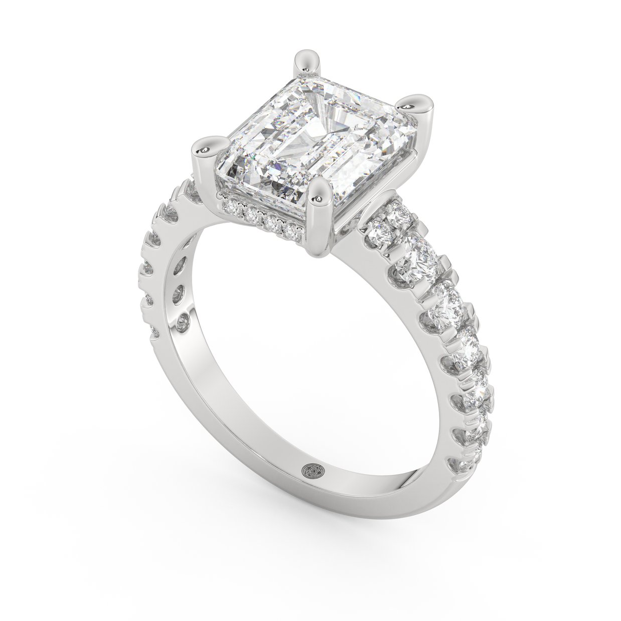 White gold - Central diamond 3.0 ct - view 1