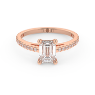 Rose gold - Central diamond 1.0 ct - view 2
