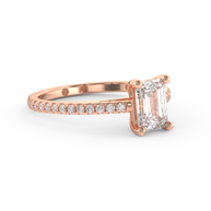 Rose gold - Central diamond 1.0 ct - view 3