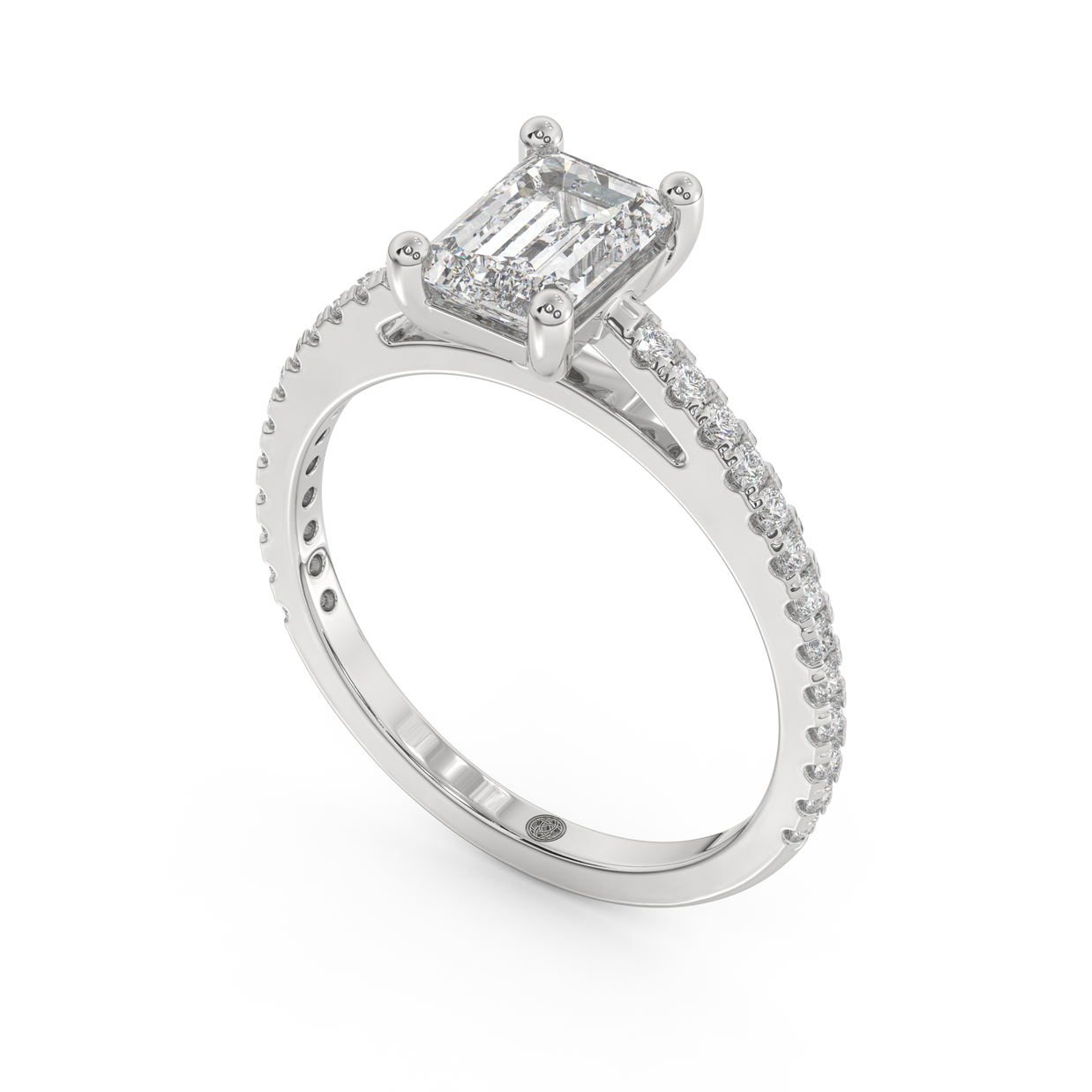 White gold - Central diamond 1.0 ct - view 1