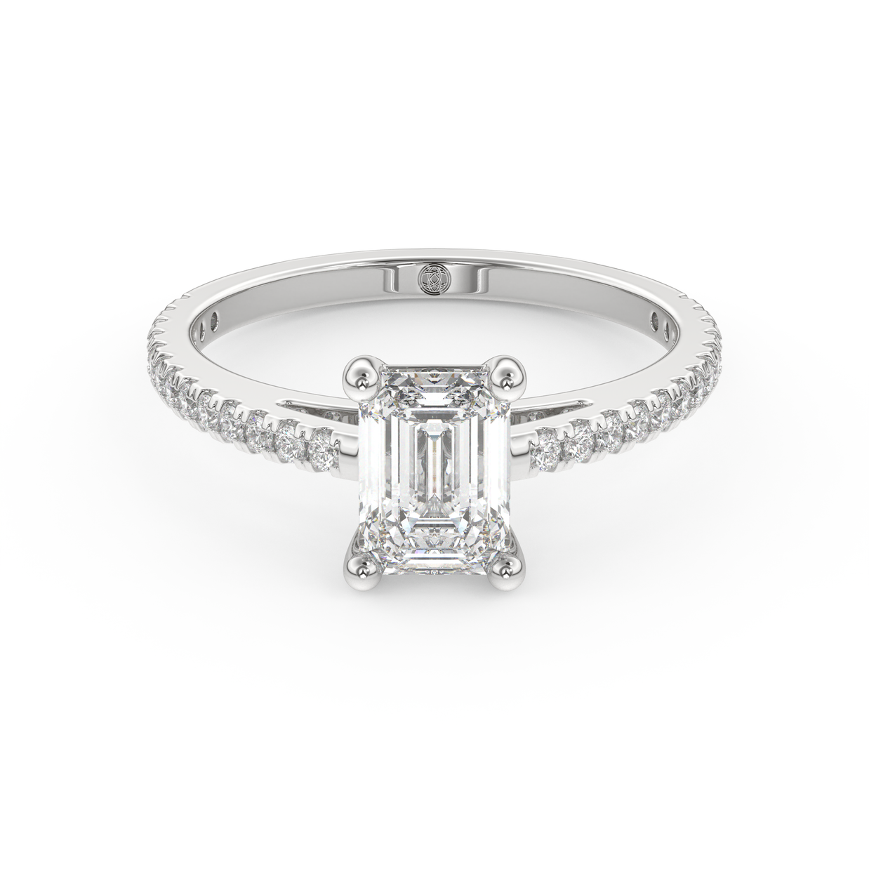 White gold - Central diamond 1.0 ct - view 2