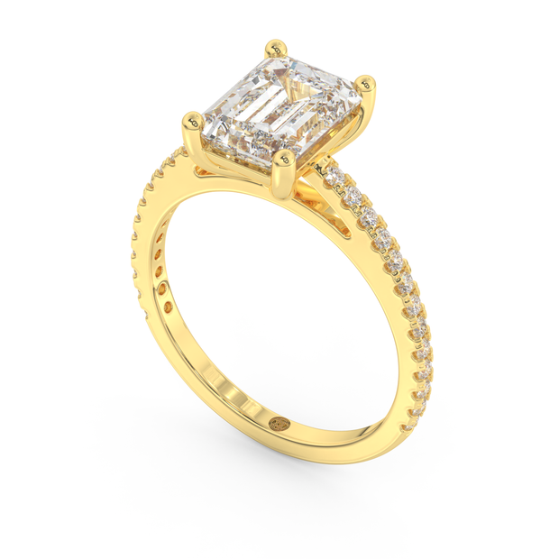 Yellow gold - Central diamond 2.0 ct - view 1