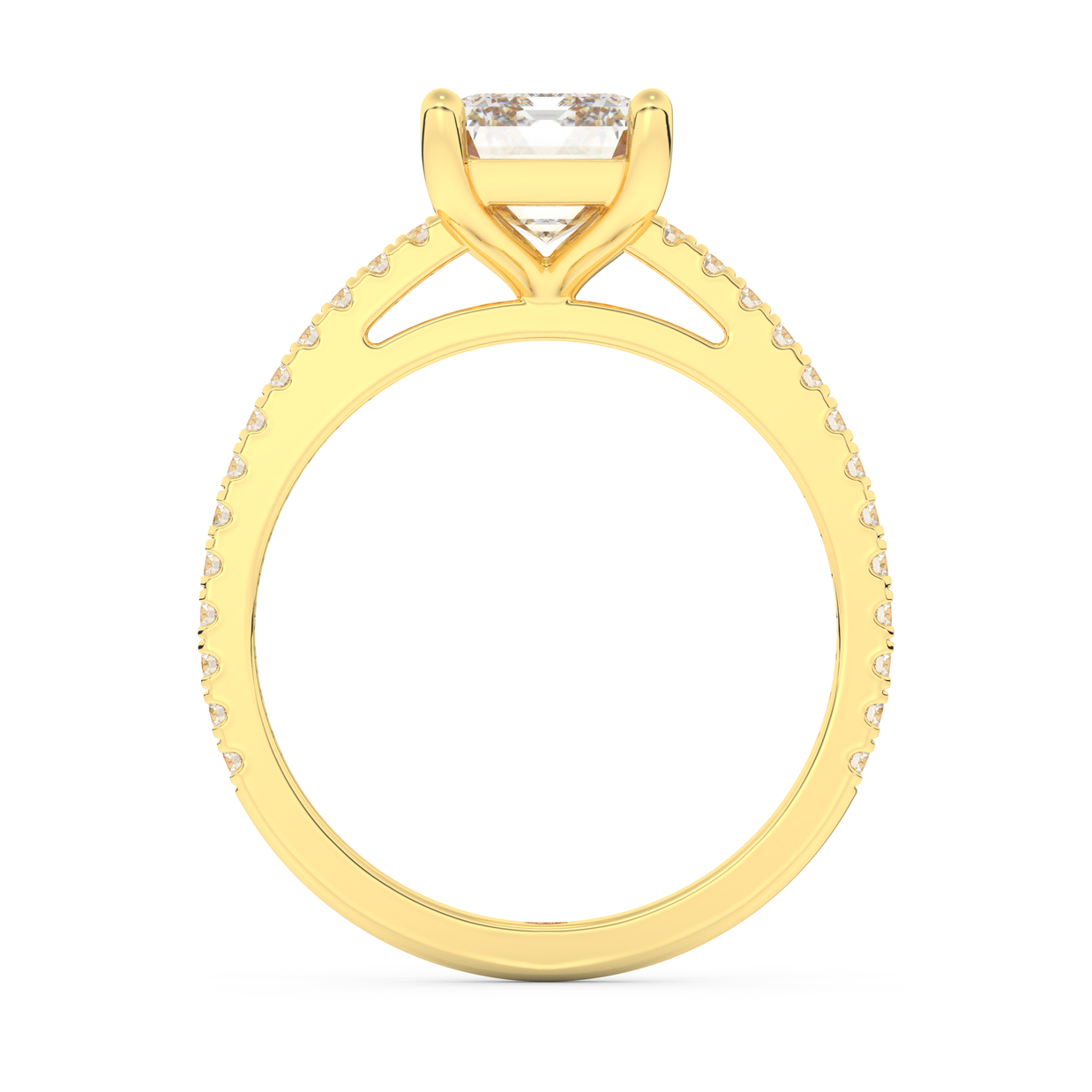 Yellow gold - Central diamond 2.0 ct - view 6