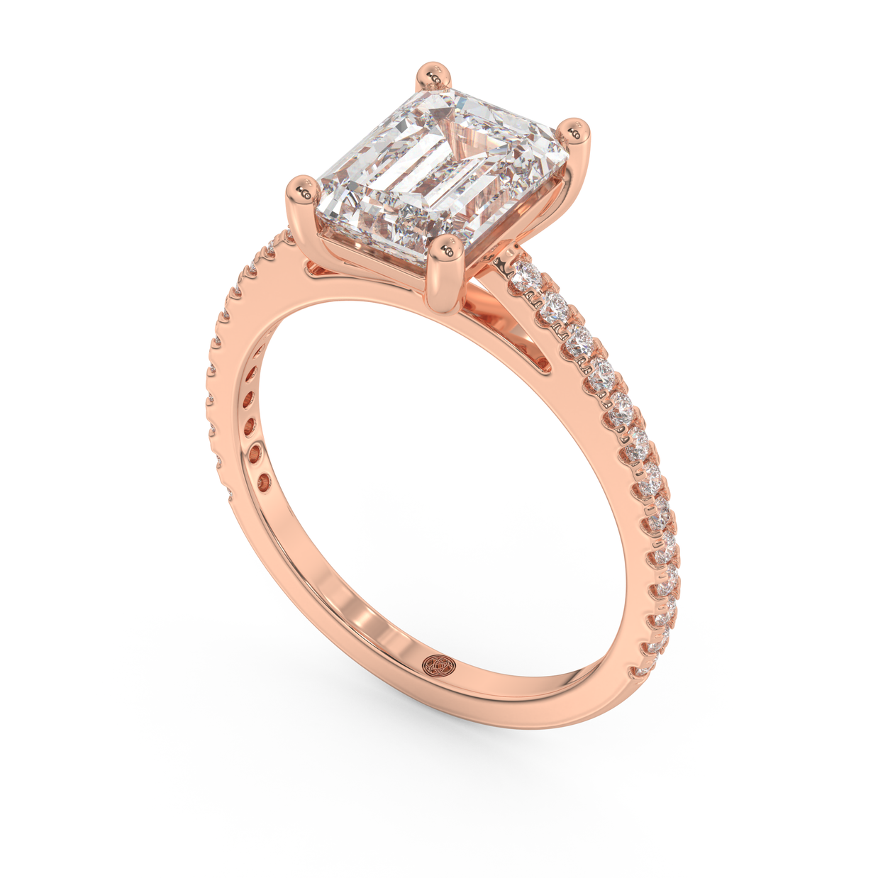 Rose gold - Central diamond 2.0 ct - view 1