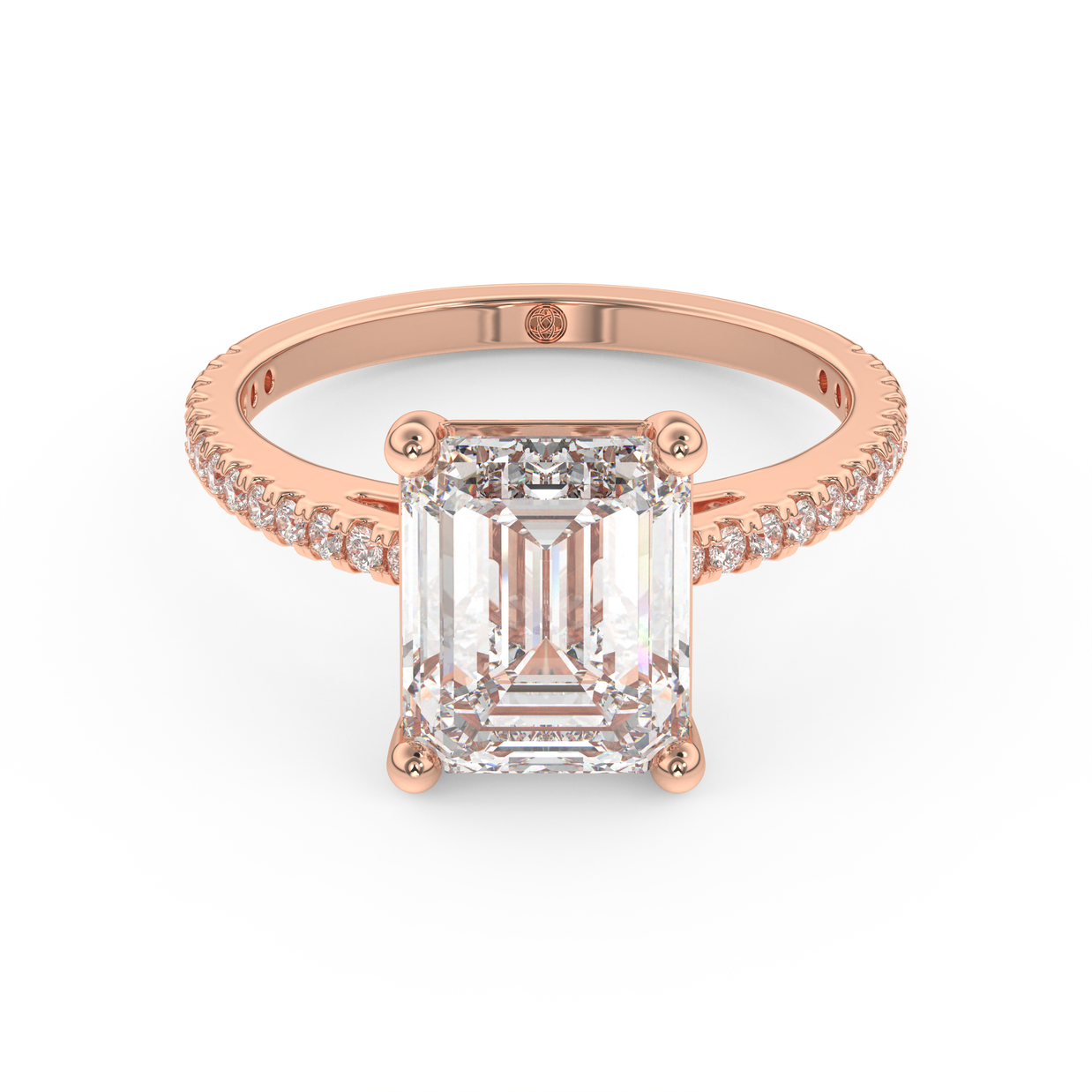 Rose gold - Central diamond 3.0 ct - view 2