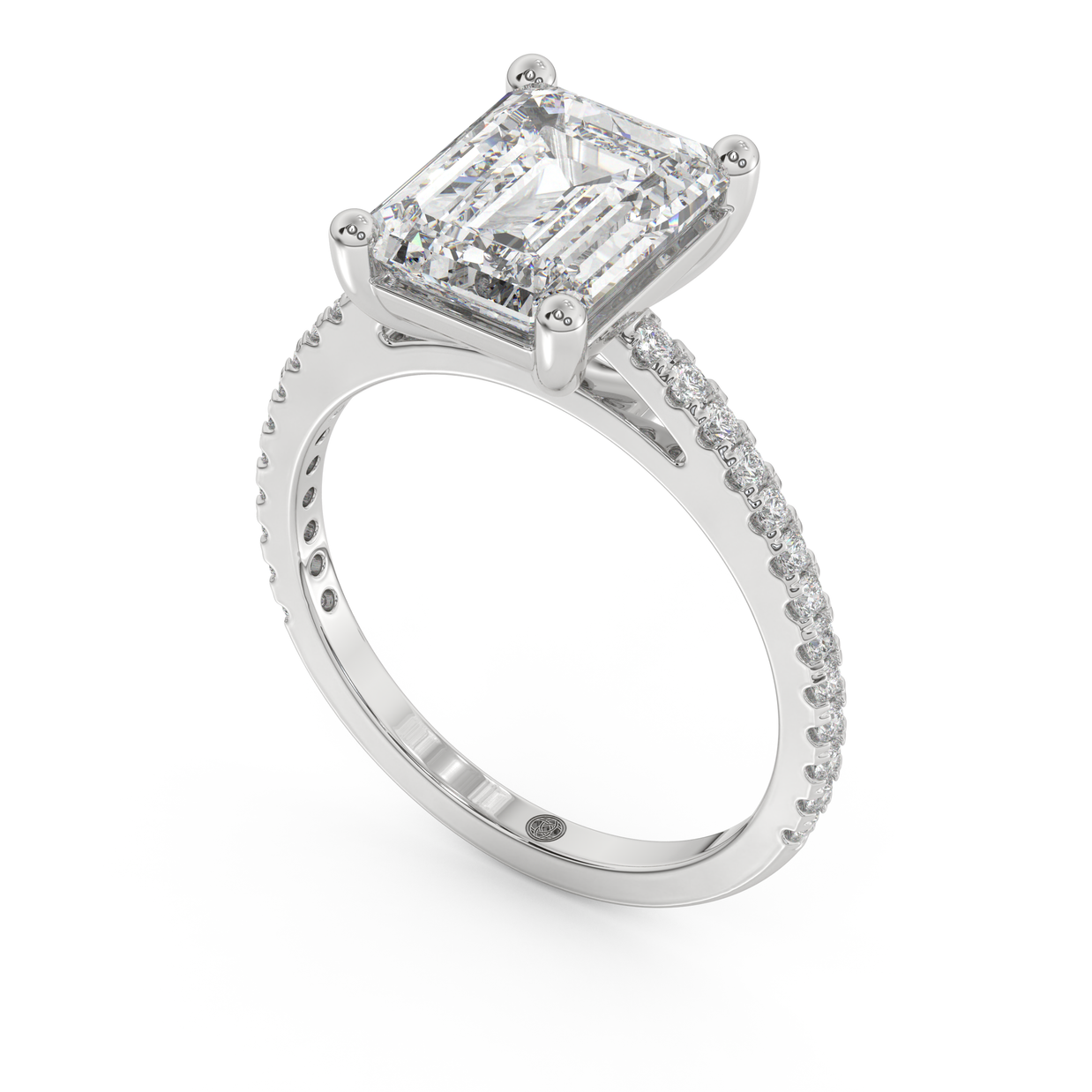 White gold - Central diamond 3.0 ct - view 1