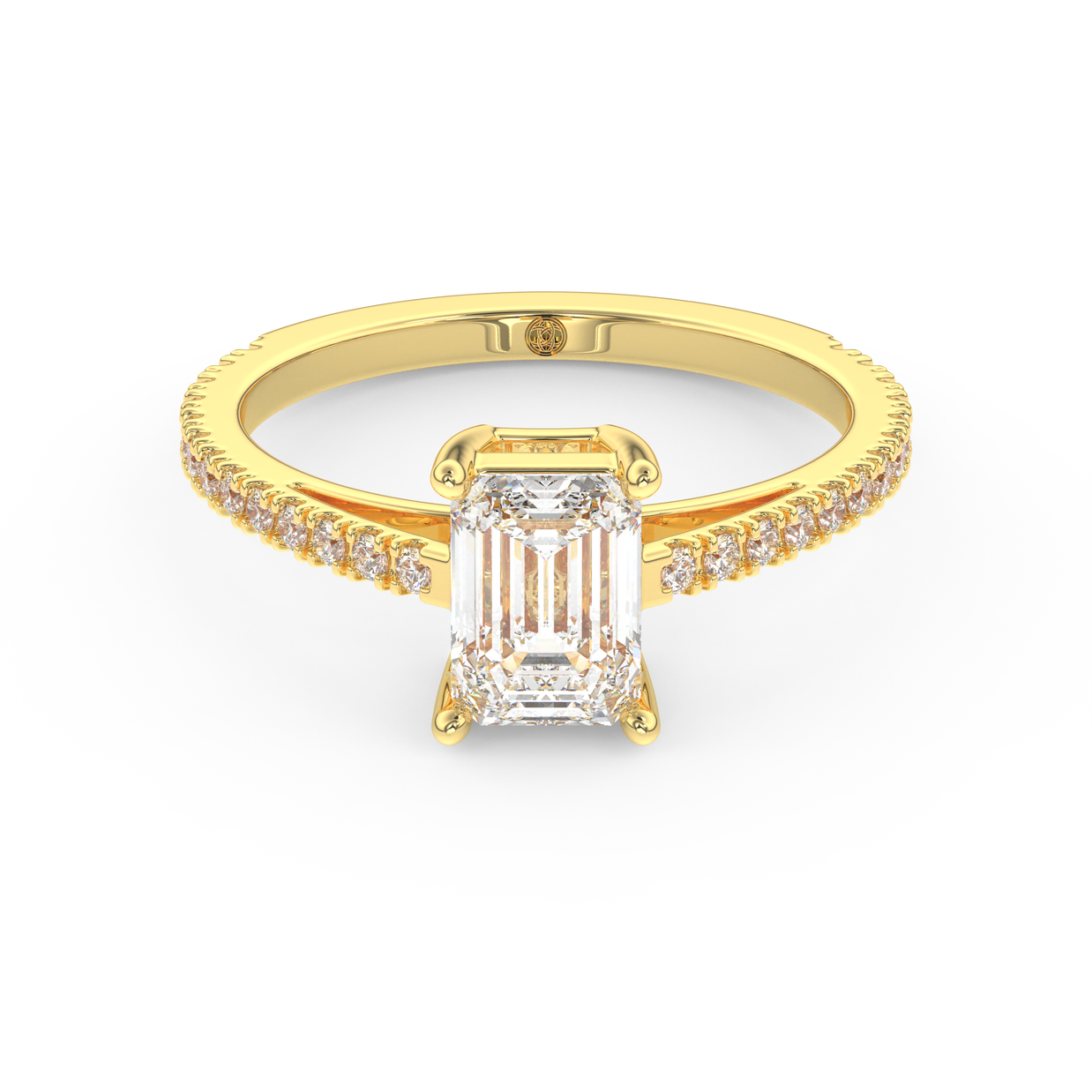 Yellow gold - Central diamond 1.0 ct - view 2