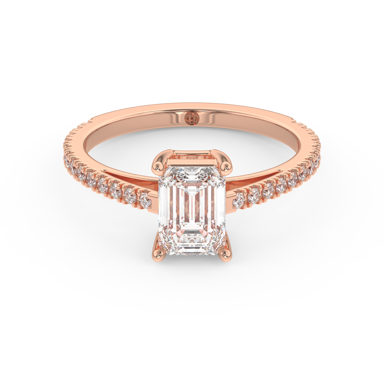 Rose gold - Central diamond 1.0 ct - view 2