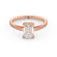 Rose gold - Central diamond 1.0 ct - view 2