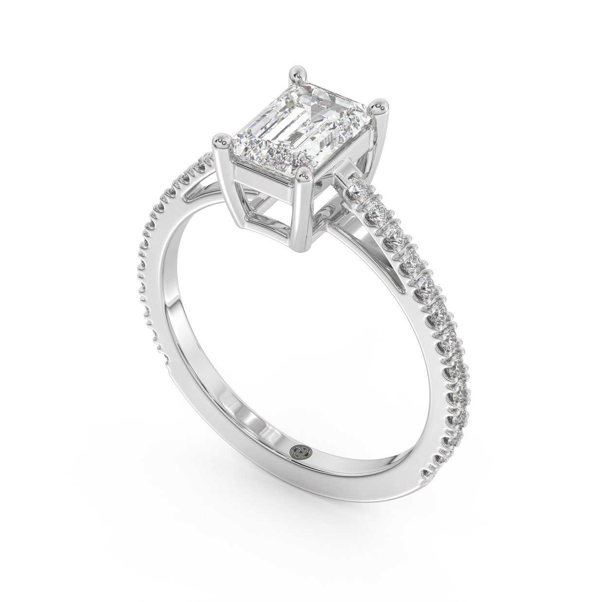 White gold - Central diamond 1.0 ct - view 1
