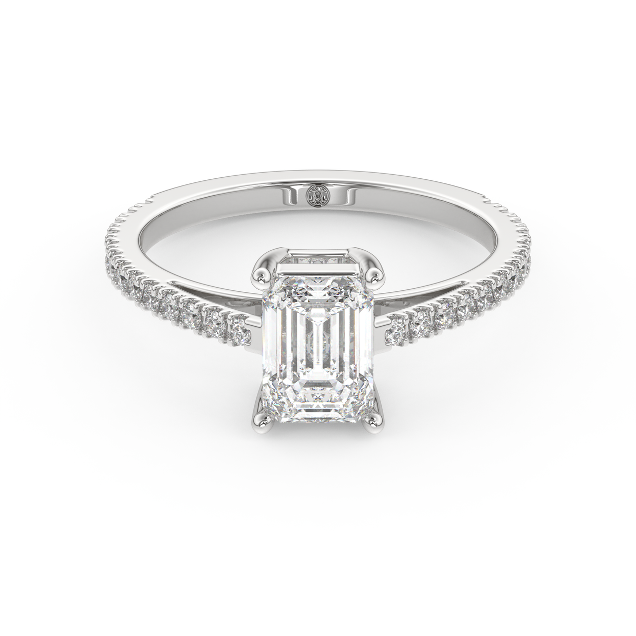 White gold - Central diamond 1.0 ct - view 2