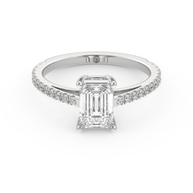 White gold - Central diamond 1.0 ct - view 2