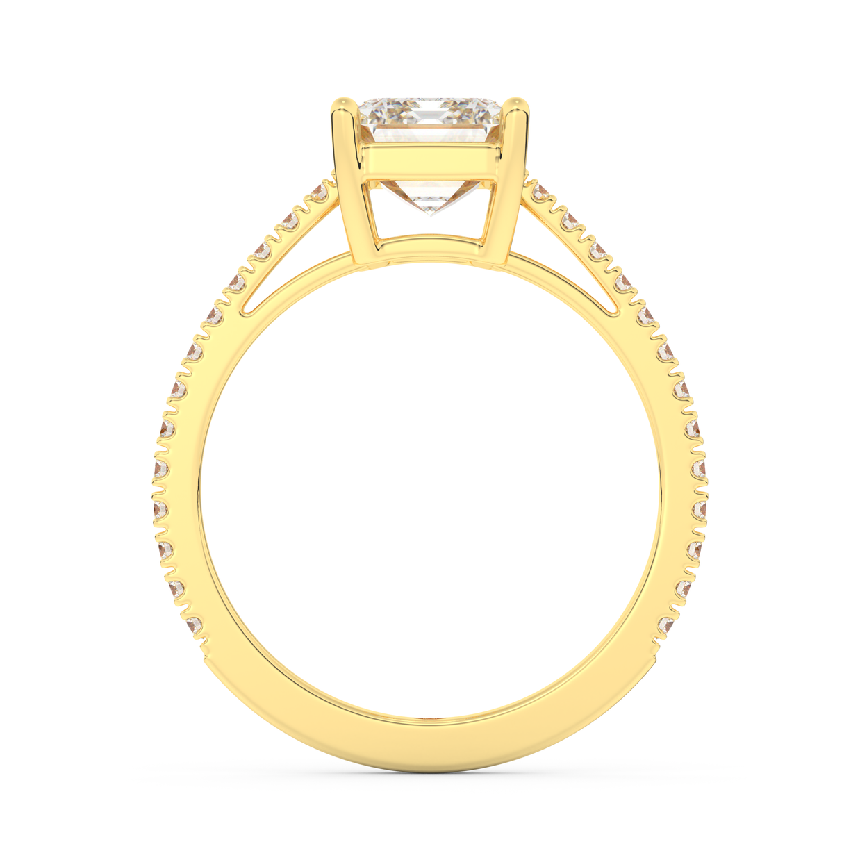 Yellow gold - Central diamond 2.0 ct - view 6