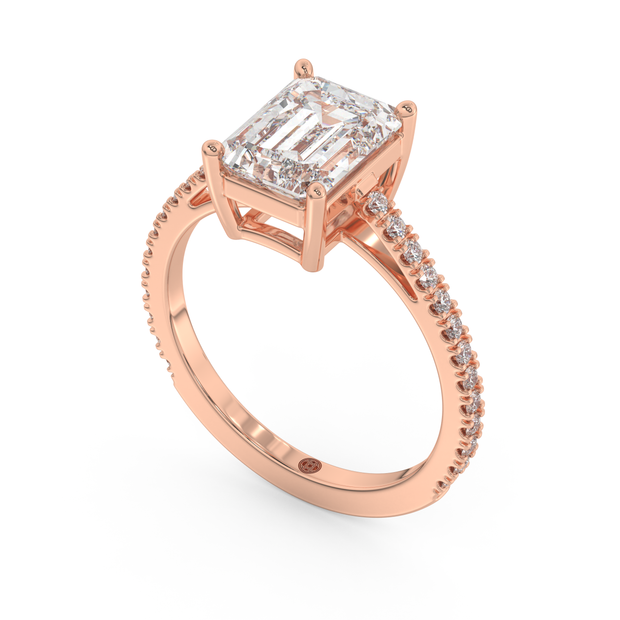 Rose gold - Central diamond 2.0 ct - view 1