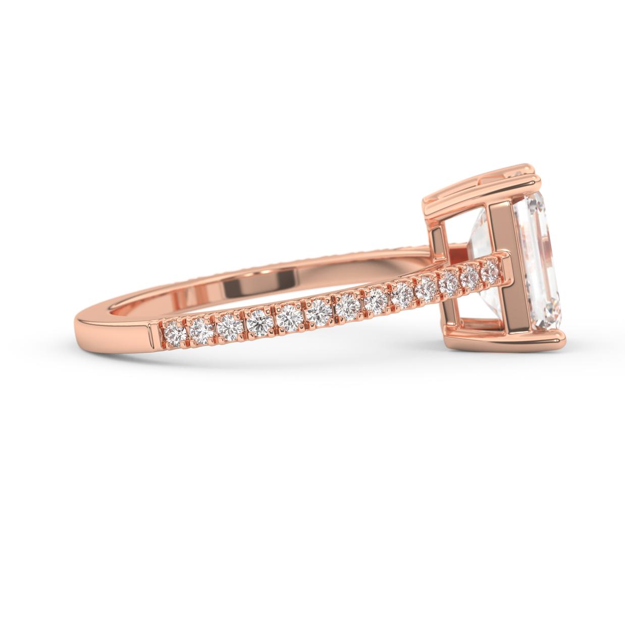 Rose gold - Central diamond 2.0 ct - view 3