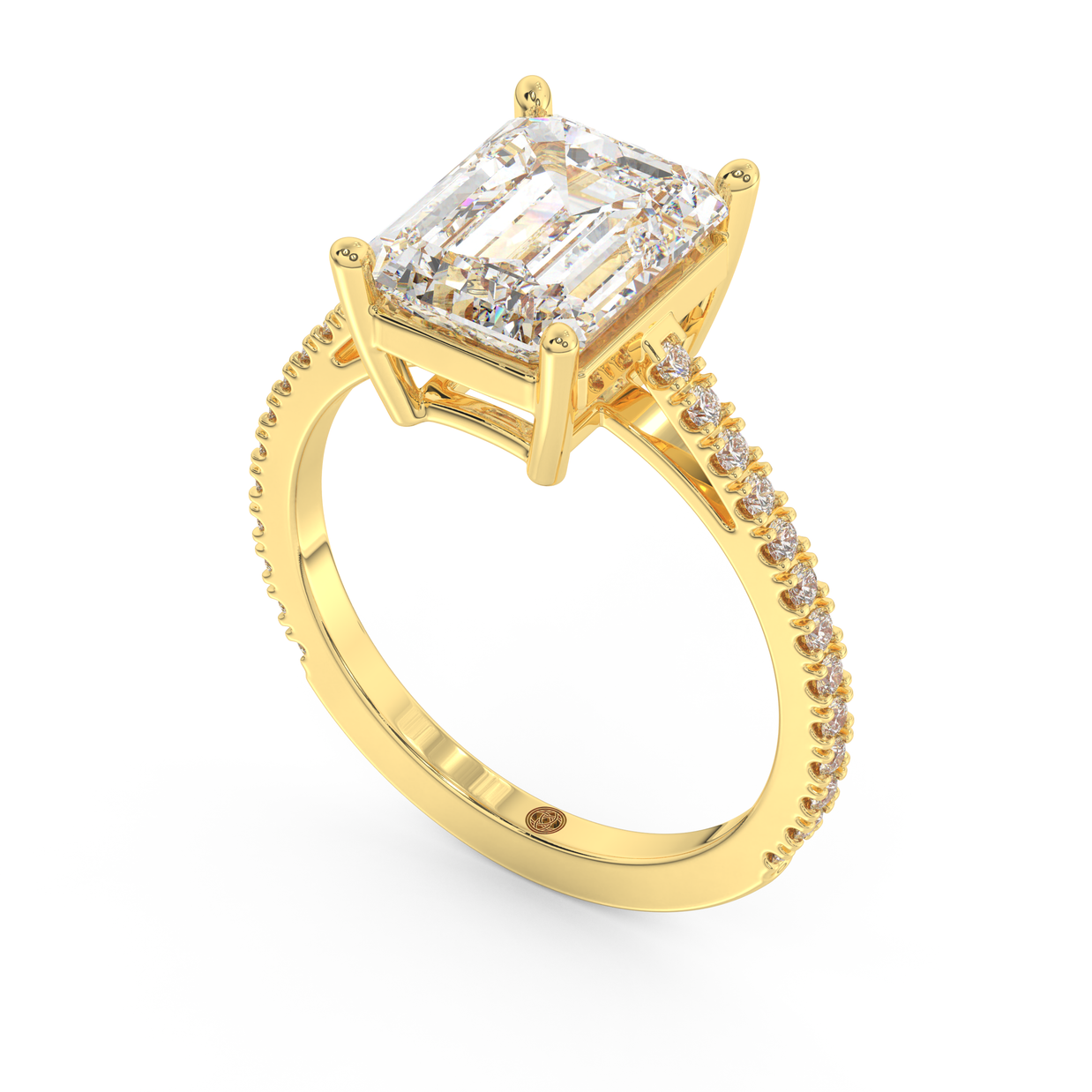 Yellow gold - Central diamond 3.0 ct - view 1