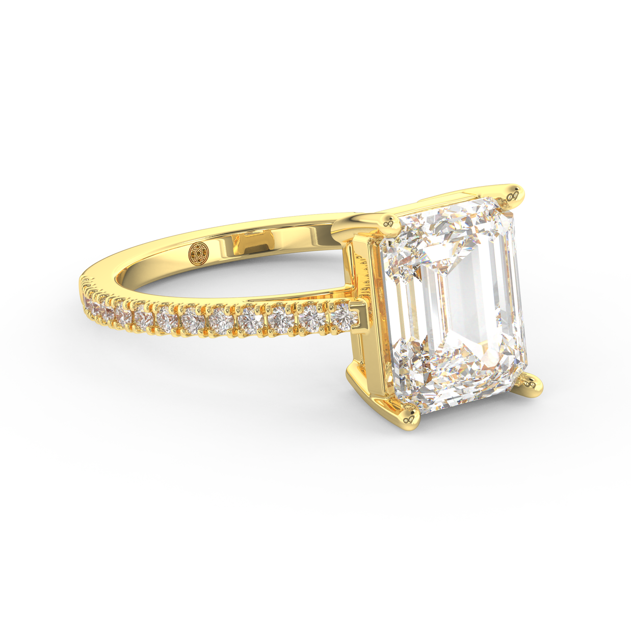 Yellow gold - Central diamond 3.0 ct - view 3