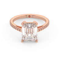 Rose gold - Central diamond 3.0 ct - view 2