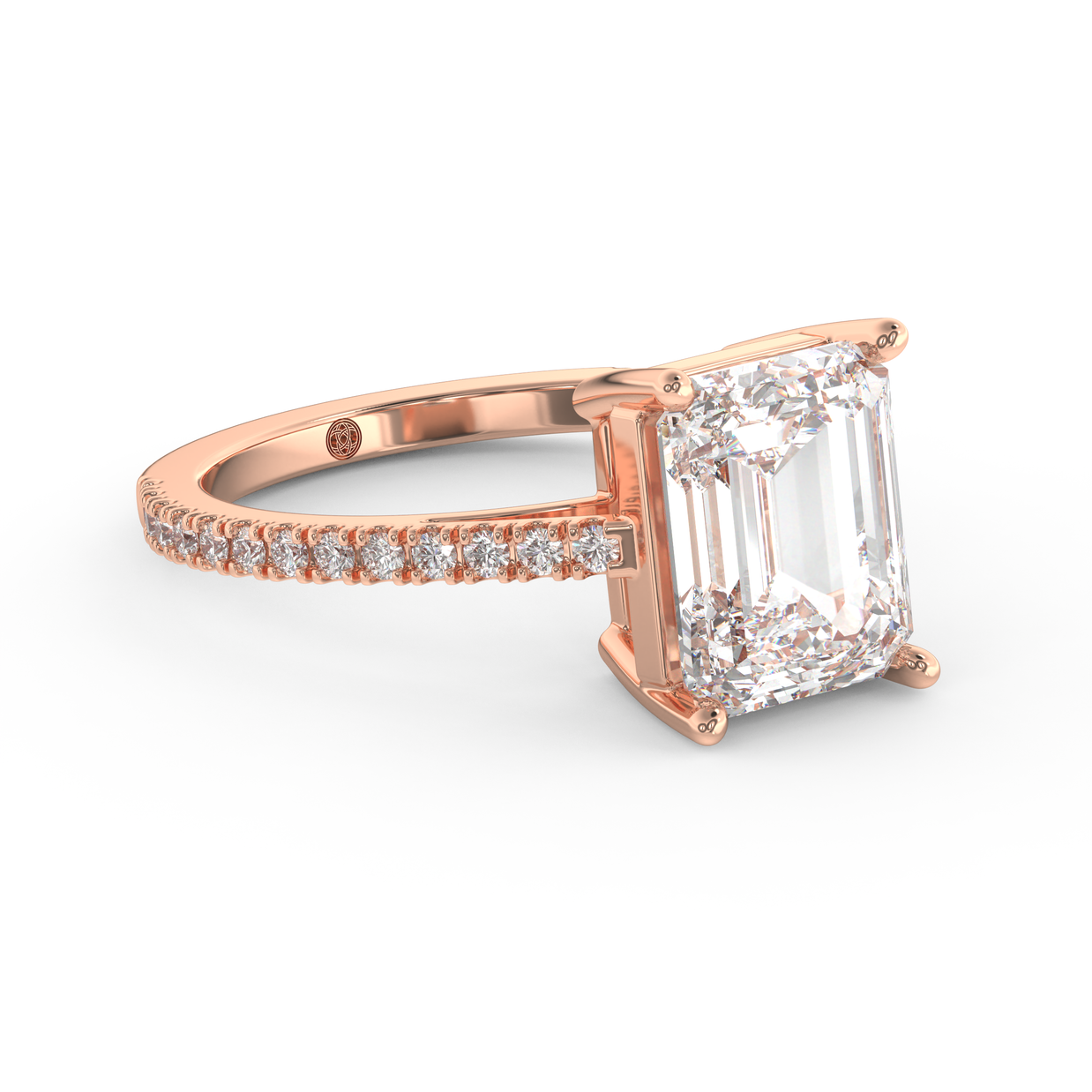 Rose gold - Central diamond 3.0 ct - view 3