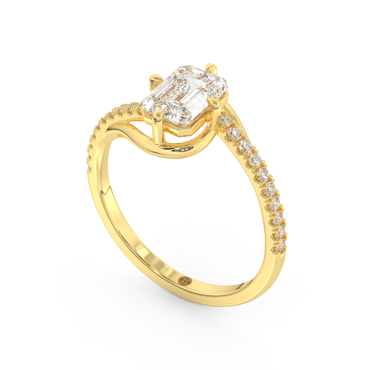 Yellow gold - Central diamond 1.0 ct - view 1