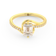 Yellow gold - Central diamond 1.0 ct - view 2