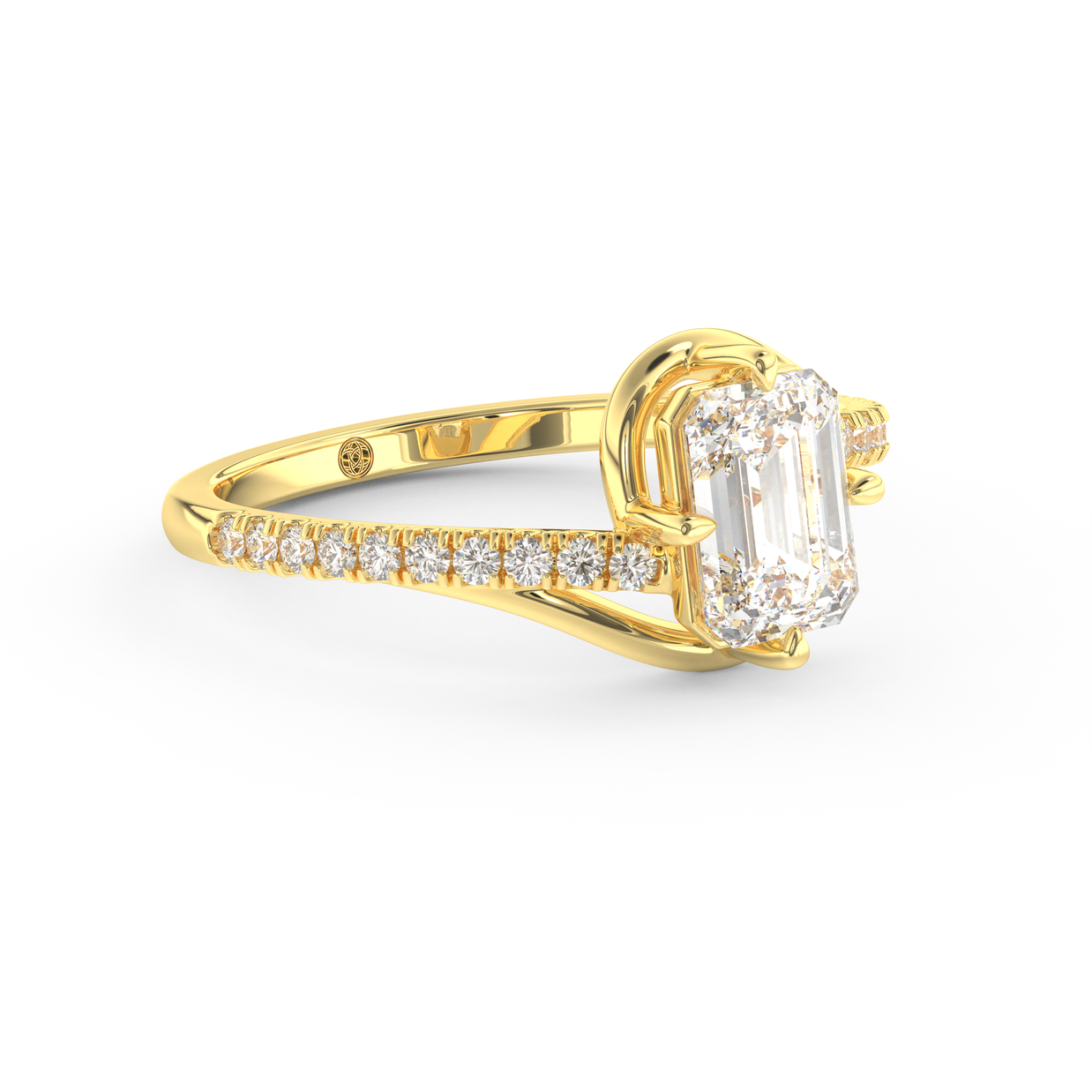Yellow gold - Central diamond 1.0 ct - view 3