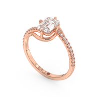Rose gold - Central diamond 1.0 ct - view 1