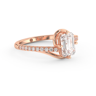 Rose gold - Central diamond 1.0 ct - view 3