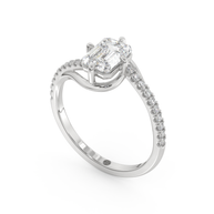 White gold - Central diamond 1.0 ct - view 1