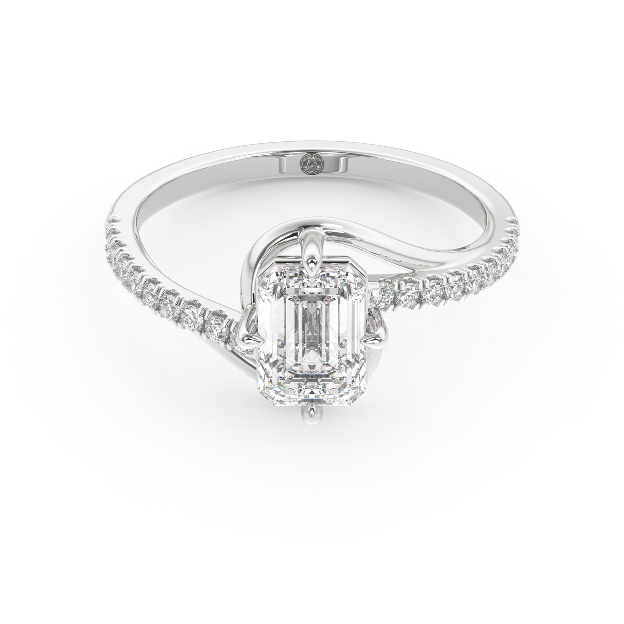 White gold - Central diamond 1.0 ct - view 2