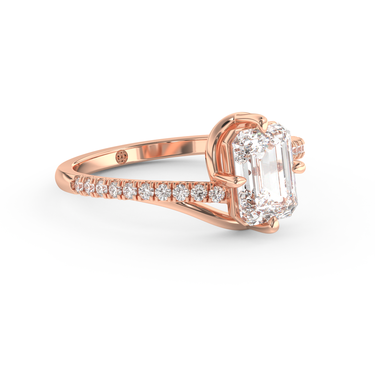 Rose gold - Central diamond 1.5 ct - view 3