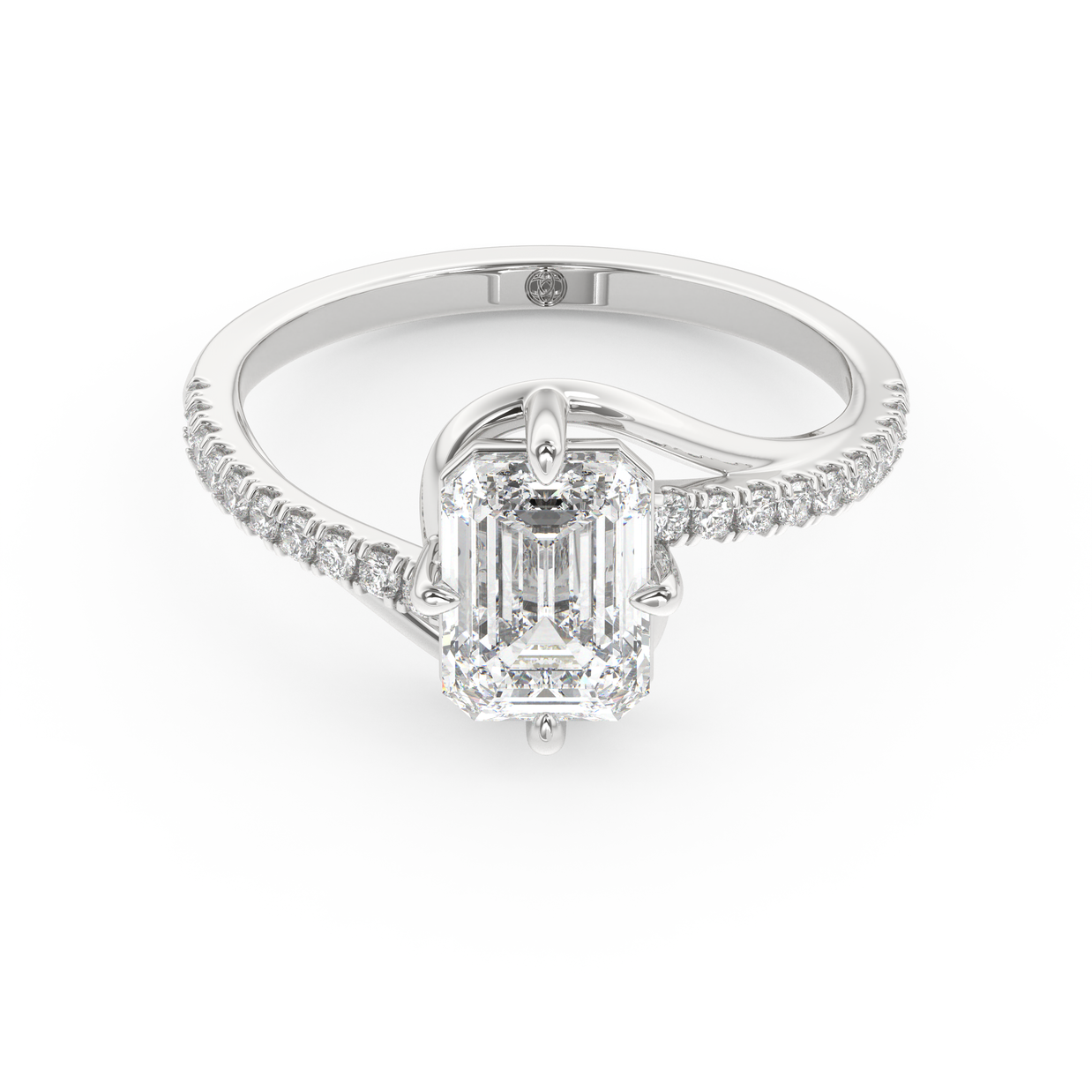 White gold - Central diamond 1.5 ct - view 2