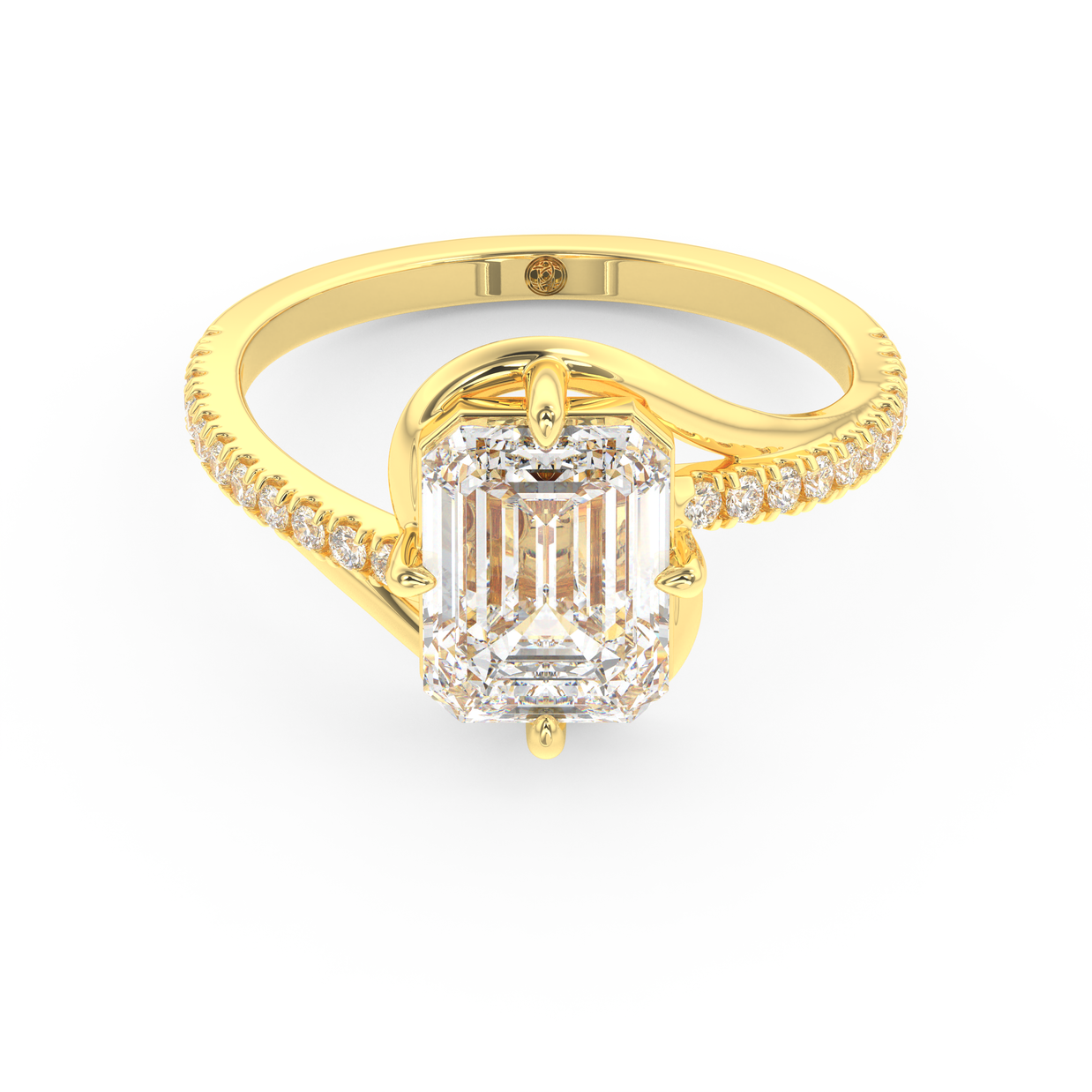 Yellow gold - Central diamond 2.0 ct - view 2