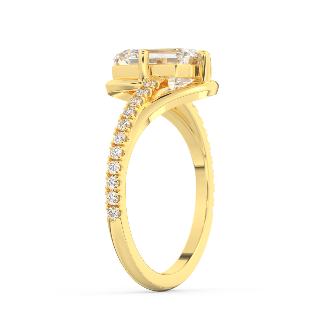 Yellow gold - Central diamond 2.0 ct - view 5