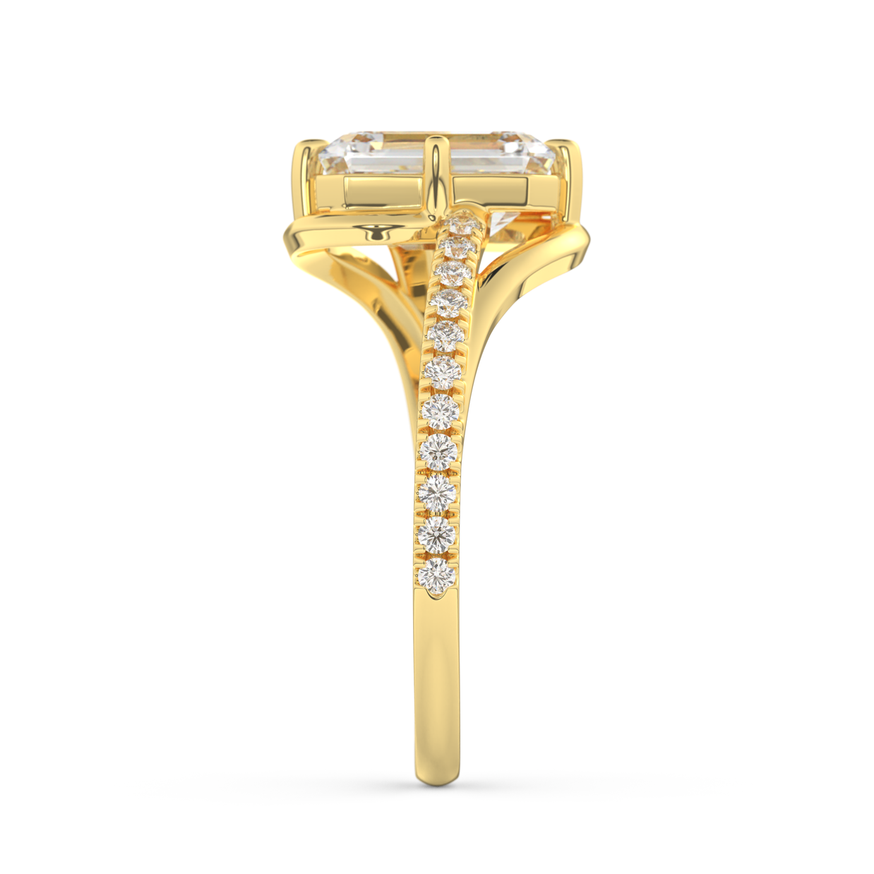 Yellow gold - Central diamond 2.0 ct - view 7