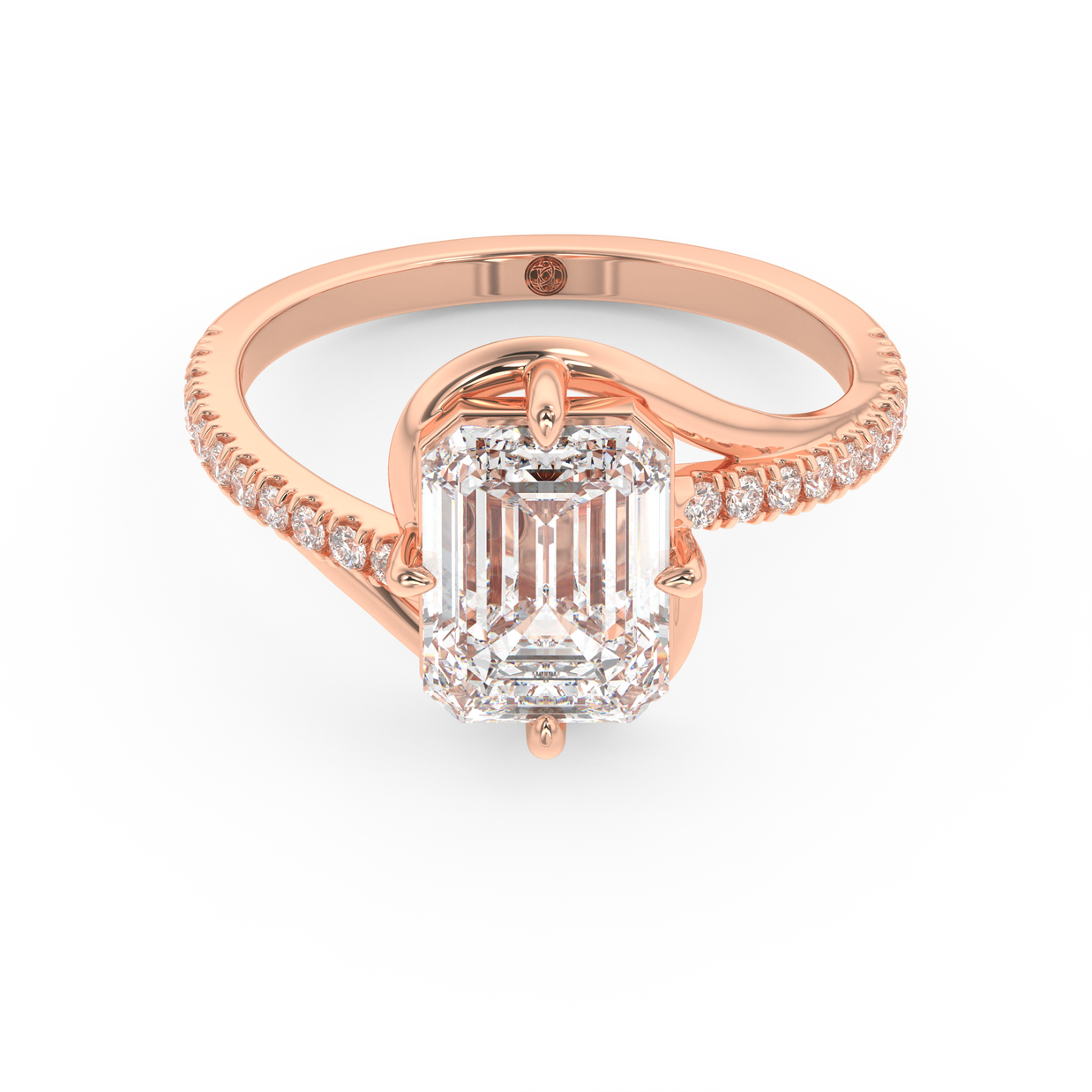 Rose gold - Central diamond 2.0 ct - view 2