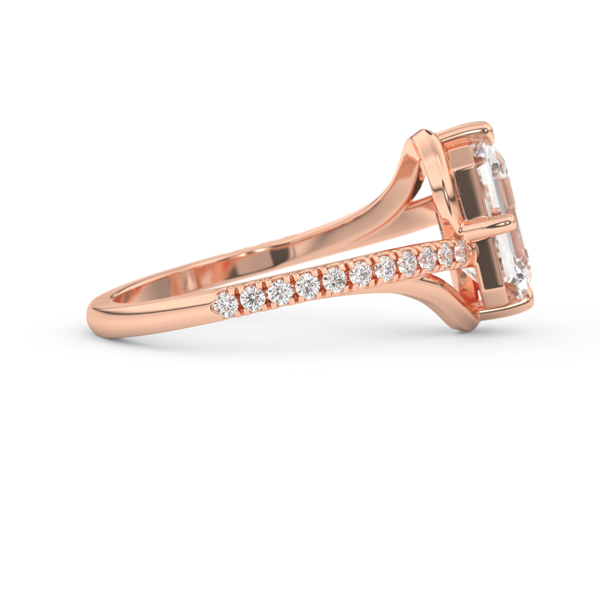 Rose gold - Central diamond 2.0 ct - view 3