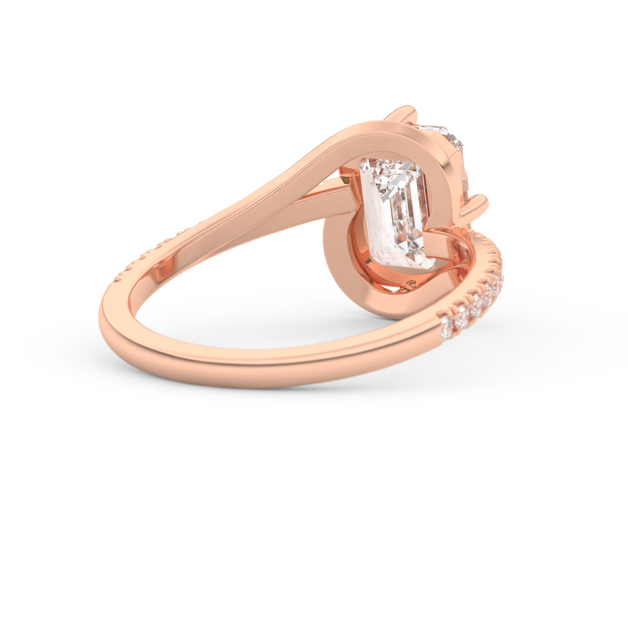 Rose gold - Central diamond 2.0 ct - view 4