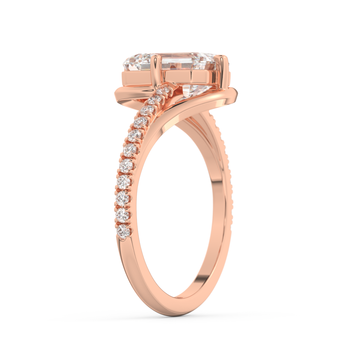 Rose gold - Central diamond 2.0 ct - view 5