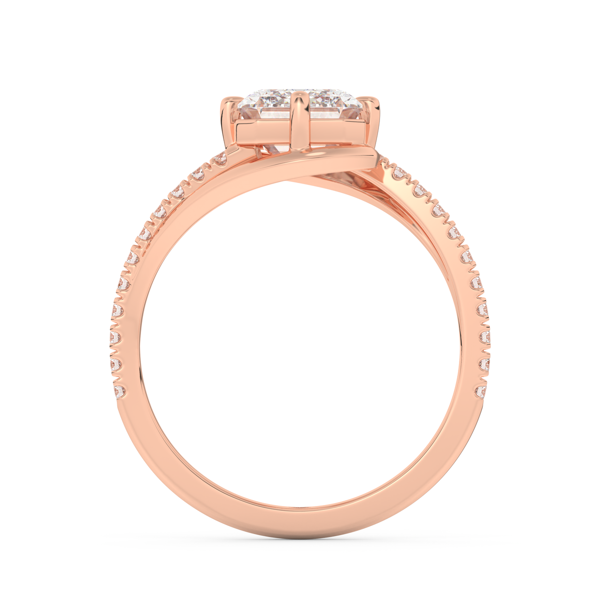 Rose gold - Central diamond 2.0 ct - view 6