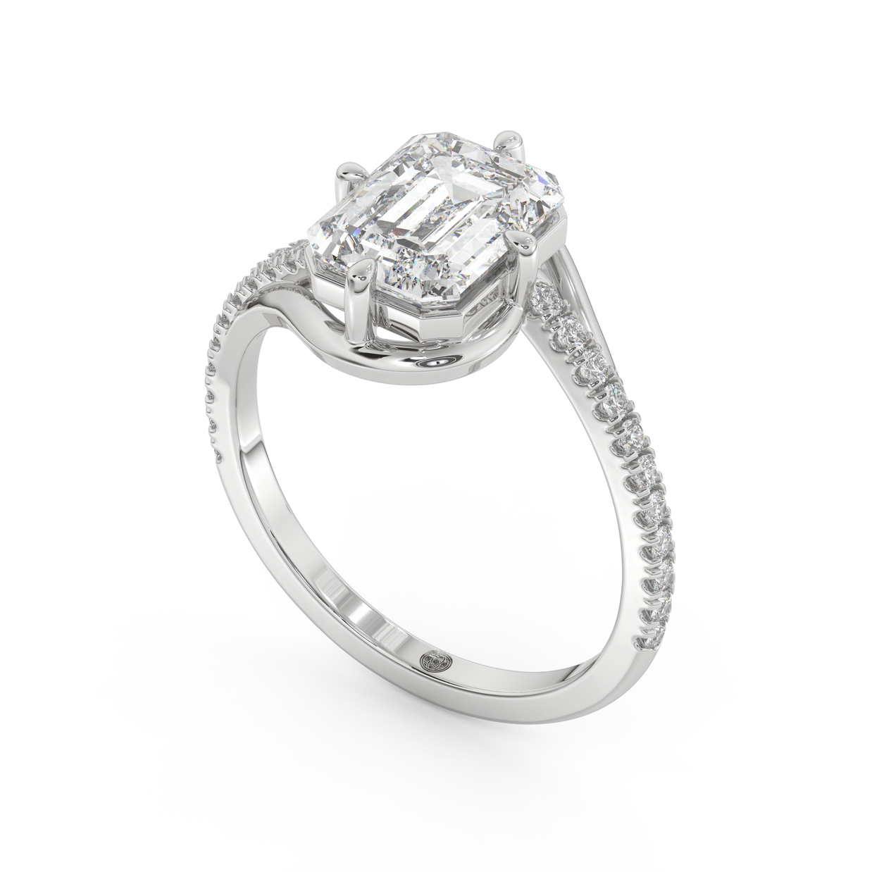 White gold - Central diamond 2.0 ct - view 1