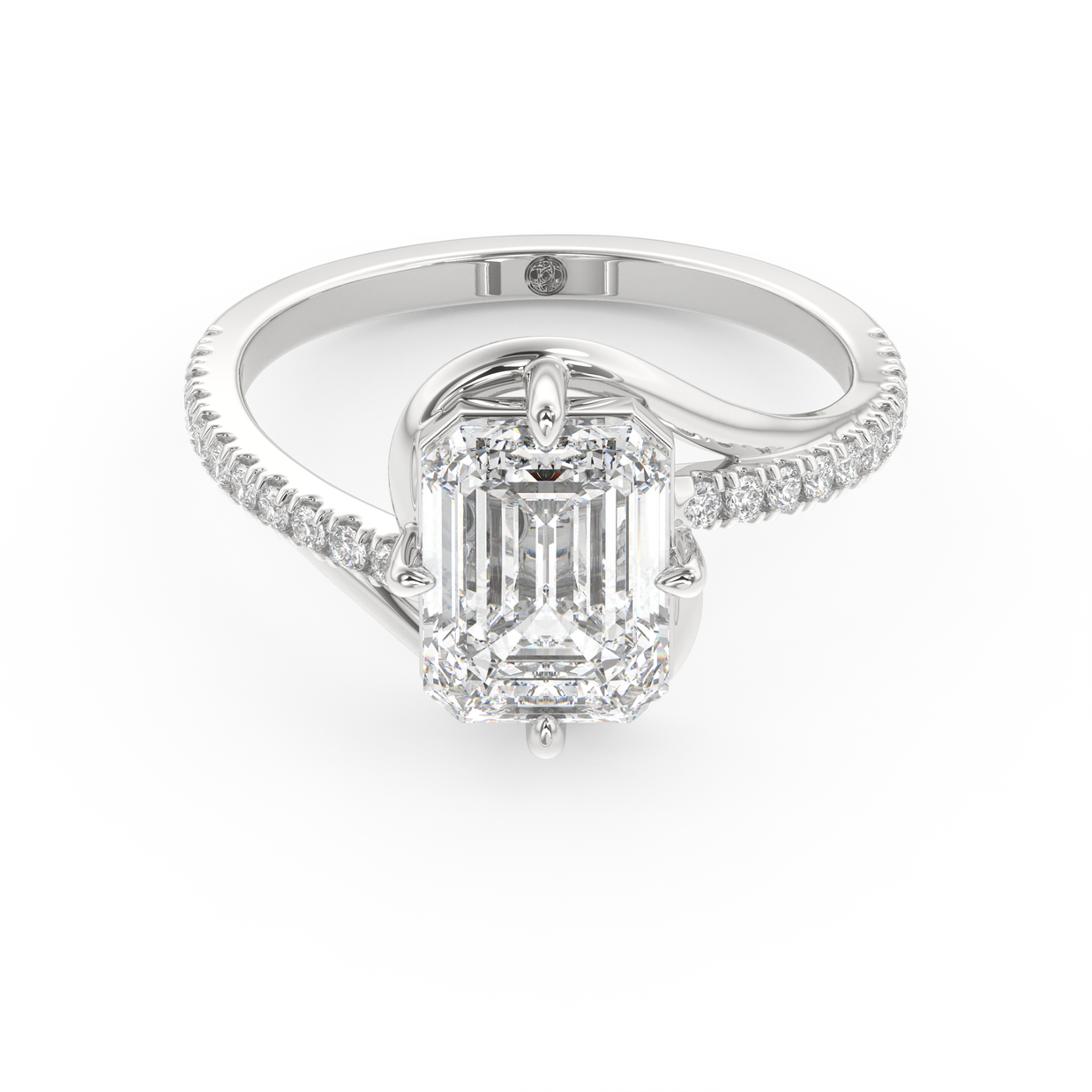 White gold - Central diamond 2.0 ct - view 2