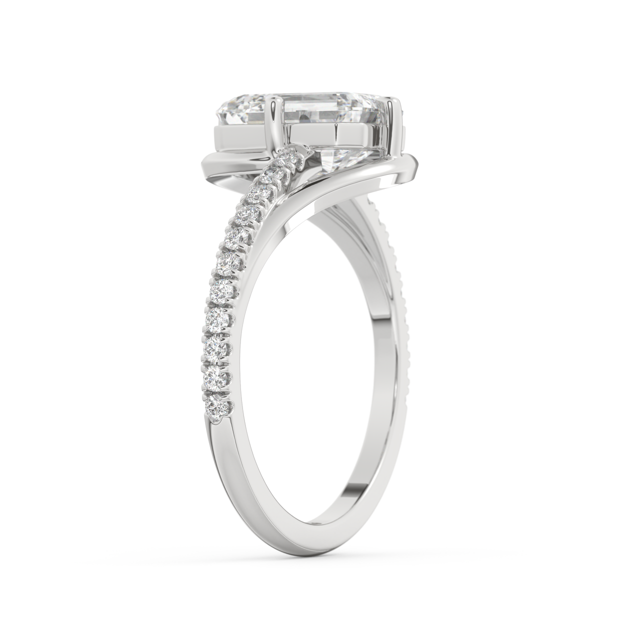 White gold - Central diamond 2.0 ct - view 5