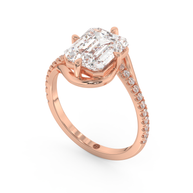 Rose gold - Central diamond 3.0 ct - view 1