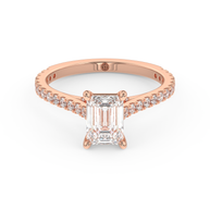 Rose gold - Central diamond 1.0 ct - view 2